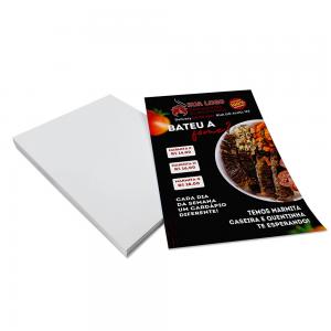 1000 UN, PANFLETOS 150G/SEM VERNIZ/100X150MM COUCHÊ 150G 100x150mm 4X0 CORES SEM VERNIZ CORTE RETO 
