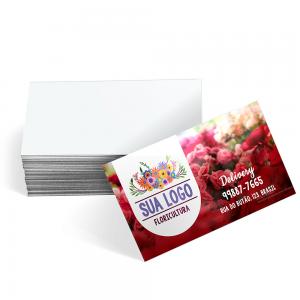 3000 UN. CARTÕES DE VISITA /VERNIZ UV TOTAL FRENTE Couchê 300g 90X50MM 4X0 CORES VERNIZ UV TOTAL FRENTE CORTE RETO Tamanho final: 87x47mm
