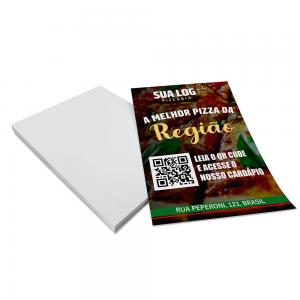 5000 UN, PANFLETOS 150G/SEM VERNIZ/100X150MM COUCHÊ 150G 100x150mm 4X0 CORES SEM VERNIZ CORTE RETO 
