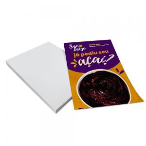 5000 UN, PANFLETOS 150G/SEM VERNIZ/200X300MM COUCHÊ 150g 200x300mm 4X0 CORES SEM VERNIZ CORTE RETO 